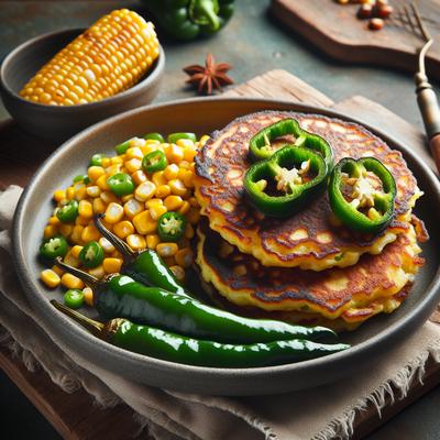 Image of Idaho Potato Pancakes Roasted Corn Poblano Peppers