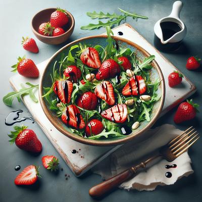 Image of Insalatina Con Fragole Al Balsamico Strawberries Arugula Balsami