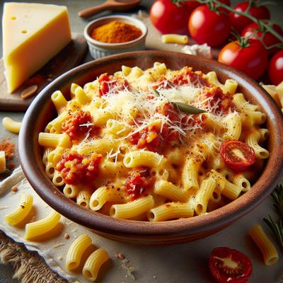 Image of Italian Macaroni and Cheese with Tomato Parmesan Topping