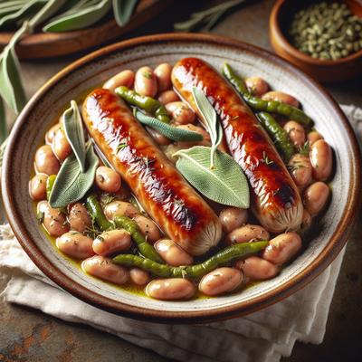 Image of Italian Sausages and Beans with Sage Salsiccie Con Fagioli All Uccelletto