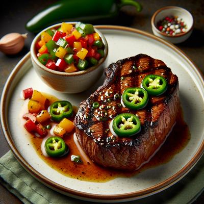 Image of Jalapeno Glazed Steak with Bell Pepper Salsa