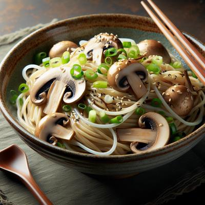 Image of Japanese Noodle and Mushroom Salad