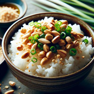 Image of Japanese Rice with Salted Peanuts and Scallions
