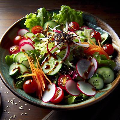 Image of Japanese Salad with Ginger Soy Dressing