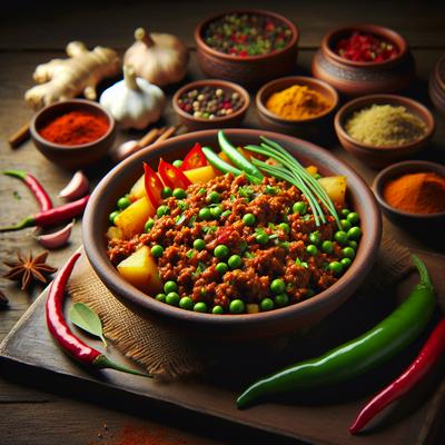 Image of Kheema with Potatoes and Peas
