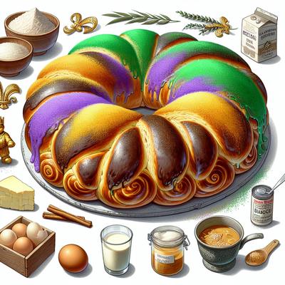 Image of King Cake Traditional New Orleans Recipe