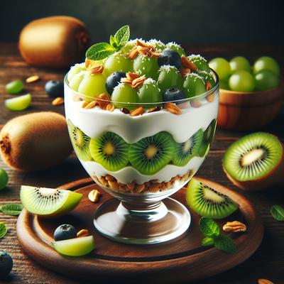 Image of Kiwi Berries and Yogurt Parfait with Toasted Coconut