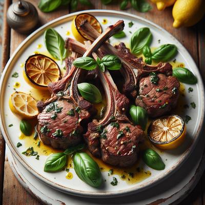 Image of Lamb Chops with Lemon and Basil