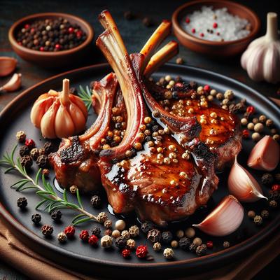 Image of Lamb Chops with Peppercorn Garlic Paste