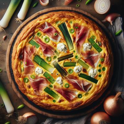 Image of Leek Prosciutto and Goat Cheese Frittata