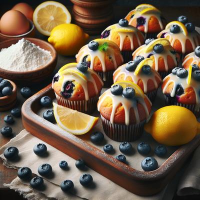 Image of Lemon Dipped Blueberry Muffins