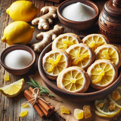 Image of Lemon Glazed Candied Ginger Cookies