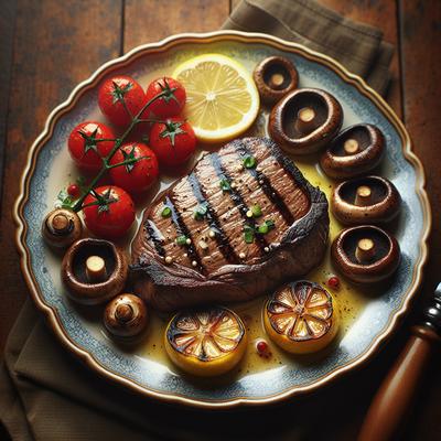 Image of Lemon Grilled Top Sirloin W Portabellas Cherry Tomatoes