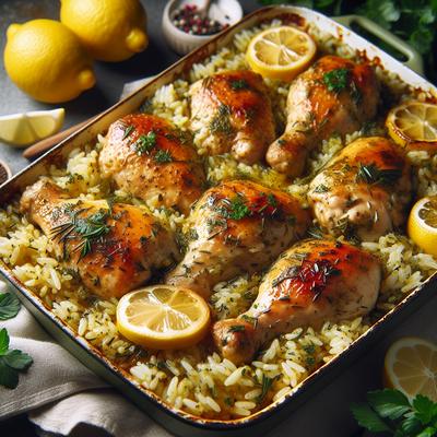 Image of Lemon Herb Chicken Rice Bake