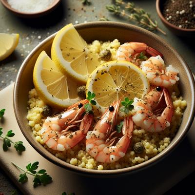 Image of Lemon Oregano Shrimp Over Peppered Couscous