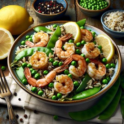 Image of Lemon Pepper Shrimp with Snow Peas and Wild Rice