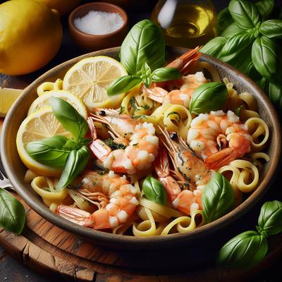 Image of Lemon Shrimp with Pasta and Basil