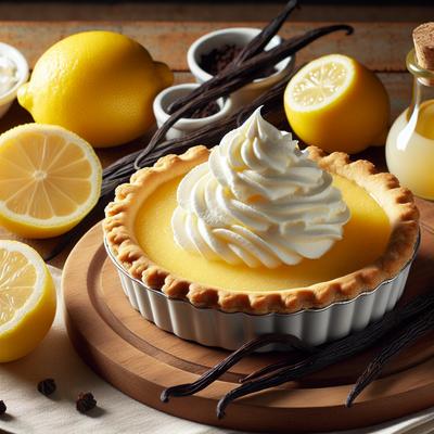 Image of Lemon Vanilla Custard Pie W Brandied Whipped Cream