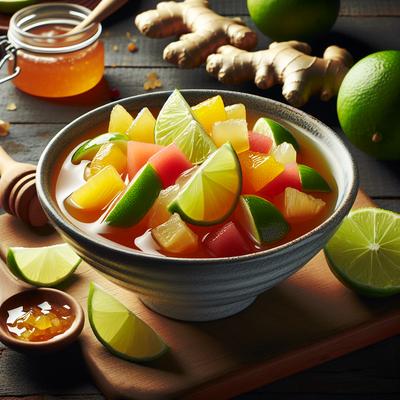 Image of Lime Ginger Syrup for Fruit Salads Weight Watchers