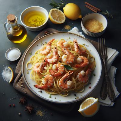 Image of Linguine with Shrimp and Lemon Oil
