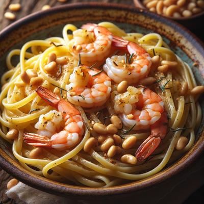 Image of Linguini with Shrimp and Pine Nuts