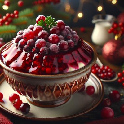 Image of Lithuanian Cranberry Pudding for Christmas Eve