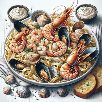 Image of Loaded Seafood Alfredo