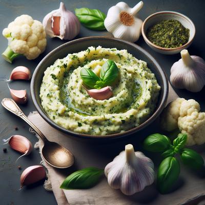 Image of Low Carb Basil and Garlic Cauliflower Mash