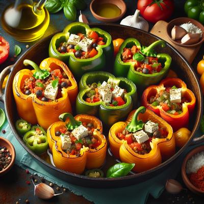 Low Carb Mediterranean Stuffed Bell Peppers
