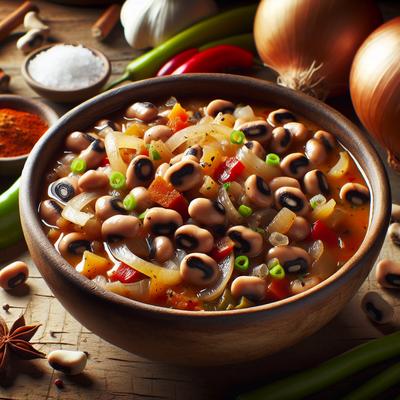 Image of Low Fat Creole Style Black Eyed Peas