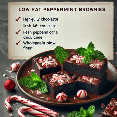 Image of Low Fat Holiday Peppermint Candy Cane Brownies