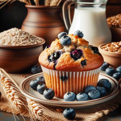 Image of Low Fat Whole Wheat Blueberry Muffins