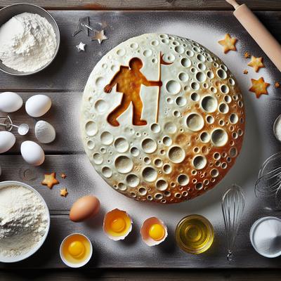 Image of Man on the Moon Cake with Lunar Icing