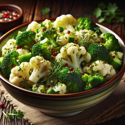 Image of Marinated Cauliflower and Broccoli Salad