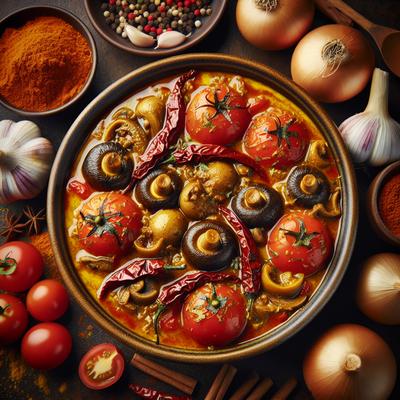 Image of Marinated Curry Tomatoes and Mushrooms