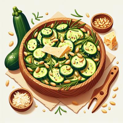 Image of Marinated Zucchini Salad with Pine Nuts Parmesan