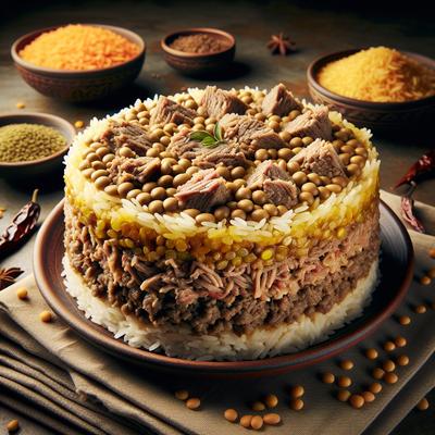 Image of Masoor Pulao Layered Minced Lamb and Lentils with Rice