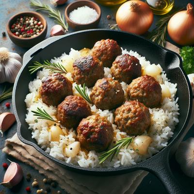 Image of Meatballs and Rice Skillet Dinner