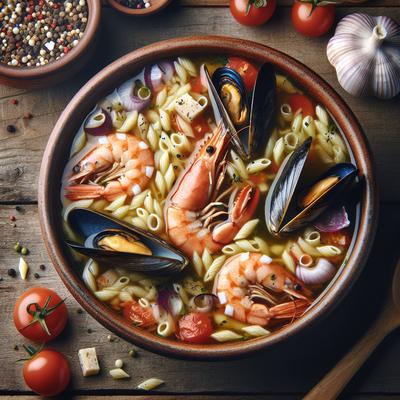 Image of Mediterranean Seafood and Orzo Soup