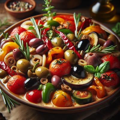 Image of Mediterranean Vegetables in a Creamy White Wine Sauce