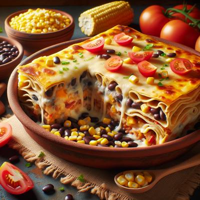 Image of Mexican Lasagna with Black Beans and Corn