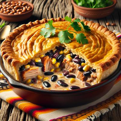 Mexican Pork Pot Pie with Black Beans and Cornbread Crust