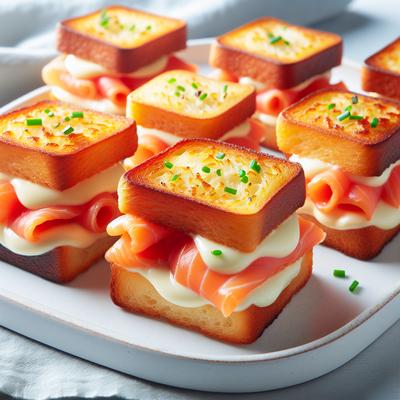 Image of Mini Smoked Salmon Sandwiches Croque Monsieur