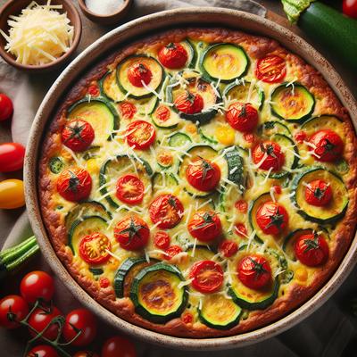 Image of Mixed Courgette and Cherry Tomato Clafouti with Cheese