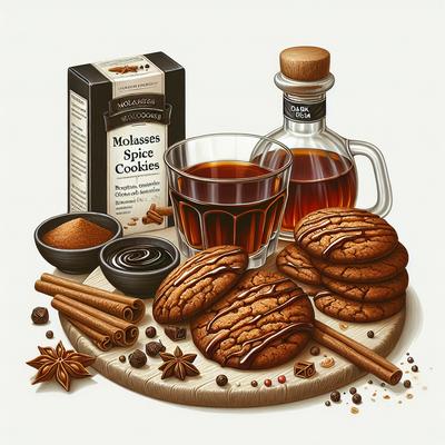 Image of Molasses Spice Cookies with Dark Rum Glaze