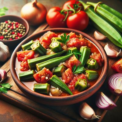 Image of Mom's Not Slimy Stewed Okra