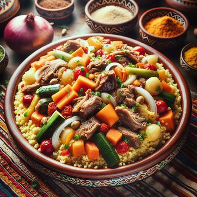 Image of Moroccan Ramadan Couscous with Meat and Veggies