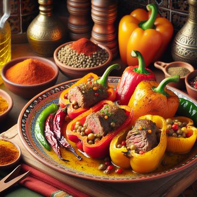 Image of Moroccan Spiced Lamb Stuffed Bell Peppers