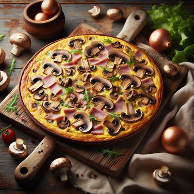 Image of Mushroom and Shallot Frittata with Ham