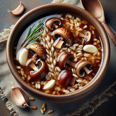 Image of Mushroom Barley Garlic Soup